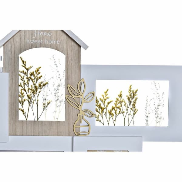 Fotoramme DKD Home Decor Love Home Tre Blomster Naturell (46 x 3 x 39 cm) (2 enheter)