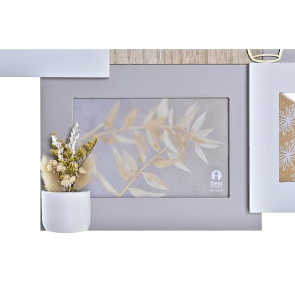 Fotoramme DKD Home Decor Love Home Tre Blomster Naturell (46 x 3 x 39 cm) (2 enheter)