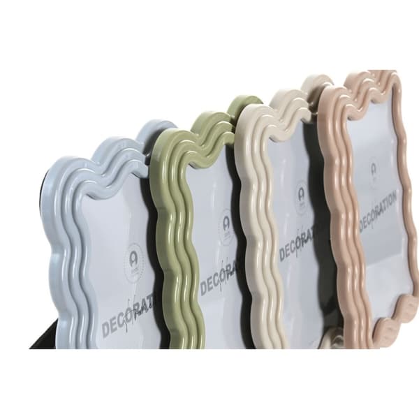 Fotoram Home ESPRIT Blå Vit Grön Rosa Glas ABS Skandinavisk (4 antal)