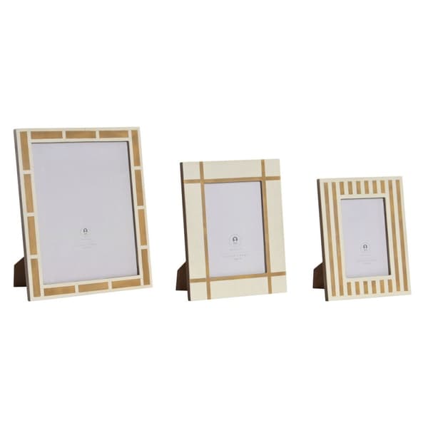 Fotoram Home ESPRIT Vit Naturell Harts Ben (3 antal)