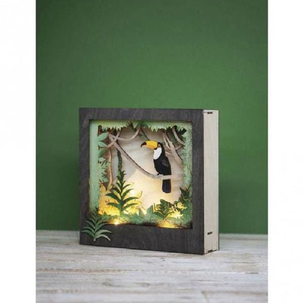 Dekorativ träram med 3D-mönster - 24 x 24 x 6,5 cm - Toucan