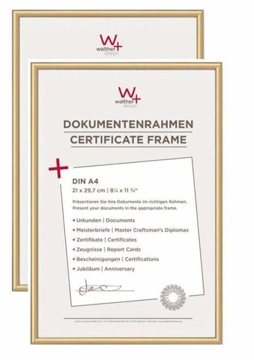 Walther design fotoram - KV130GD - Guld fotoram 21 x 29,7 cm (DIN A4) Dubbelpack, plastram New Lifestyle