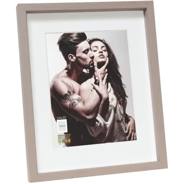 Deknudt Photo Frame S223 Vitrine (trä) Med vit 40x50 fäste (30x40 fönsterfäste) Taupe