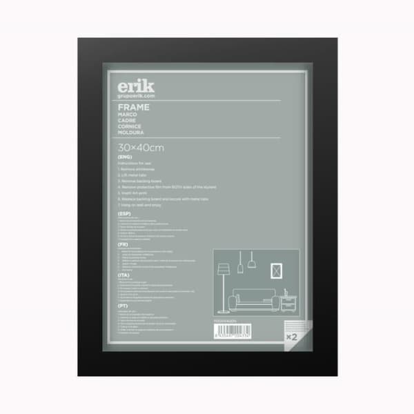 Ram - Svart - 30 x 40 cm - Rektangulär - Dekorativa föremål - Affischram
