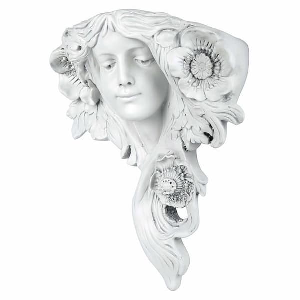 Design toscano - NG302810 - Le Printemps French Greenman Väggskulptur Planterficka, 38 cm, Polyresin, Antik Sten