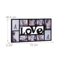 Miniatyrbild 3 av 6: Relaxdays Pêle-mêle fotohållare för 10 bilder Galleri vägg ram mural LOVE plast HxlxB: 36,5 x 72 x 2 cm, svart