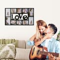 Miniatyrbild 2 av 6: Relaxdays Pêle-mêle fotohållare för 10 bilder Galleri vägg ram mural LOVE plast HxlxB: 36,5 x 72 x 2 cm, svart