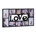 Miniatyrbild 1 av 6: Relaxdays Pêle-mêle fotohållare för 10 bilder Galleri vägg ram mural LOVE plast HxlxB: 36,5 x 72 x 2 cm, svart