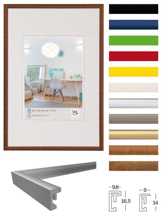 Walther design fotoram - KVX460B3 - Svart fotoram 40 x 60 cm med konstglas 3-pack, New Lifestyle plastram