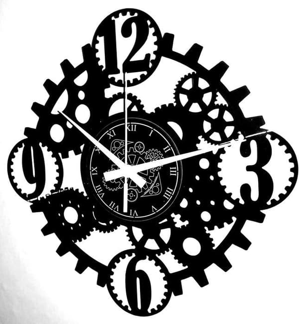 Väggdekorationsobjekt Instant karmaklockor - IK-1046 - Gothic Steampunk Vinyl Väggklocka Gears