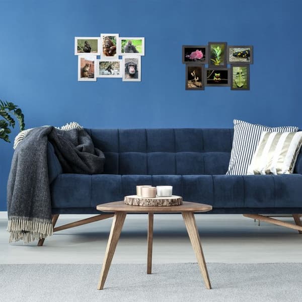 Relaxdays Fotoram pêle-mêle 6 foton Galleri väggram 3D att hänga 33 x 47,5 cm, vit