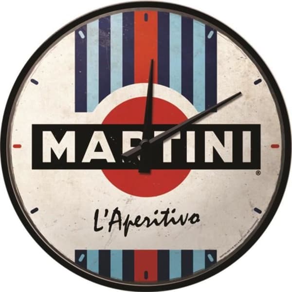 Väggklocka - Martini - L'Aperitivo - Vintage - Svart - 31 x 5,5 cm