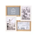 Miniatyrbild 1 av 4: Fotoram - Familj - Trä och vitt collage - 4 bilder 10x15 cm