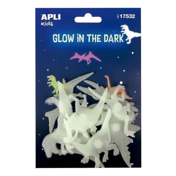 APLI Kids Set med 9 självlysande dinosauriedekaler - 17532
