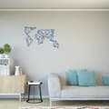 Miniatyrbild 2 av 4: HOMEMANIA World Wall Decor - World Wall Art - för vardagsrum, sovrum - Blue Steel, 100 x 0,15 x 58 cm