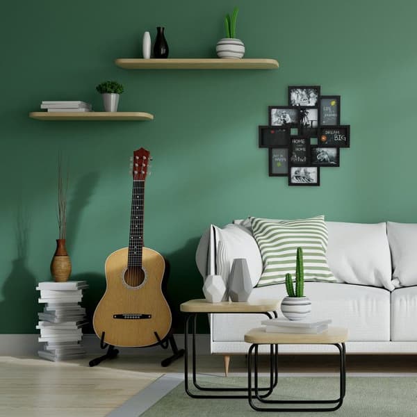 Relaxdays Jumble 10 Foton Galleri Vägg Vägg Ram Collage DIY Vertikal Horisontell HxB 55x50 cm, Svart, Plast,