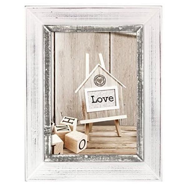 Fotram - ZEP - Athis - Trä - 15x20 cm - Vit-Grå - Rektangulär