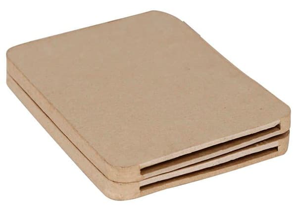 Decopatch fotoram - CD030C - Décopatch - Ett brunt pappersmachéstöd 14x1,5x18cm, Hjärtalbumram för 2 foton