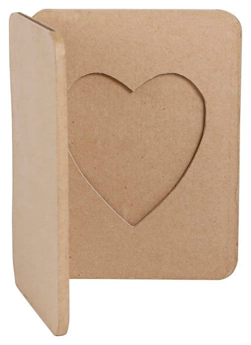 Decopatch fotoram - CD030C - Décopatch - Ett brunt pappersmachéstöd 14x1,5x18cm, Hjärtalbumram för 2 foton