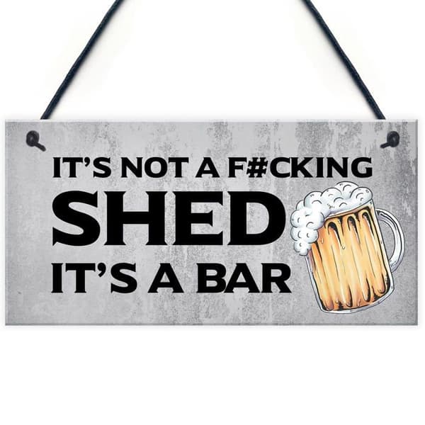 Röd ocean - RO-12397 - Humoristisk skylt « Rude Shed » för hem, bar, trädgårdsskjul, garage, källare, ölpresent