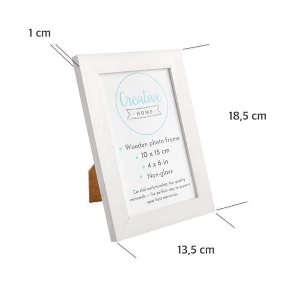 Creative Home 2 x Fotoram 10x15 cm Vit vägg | Naturlig furu | Hem sovrum kontor dekoration