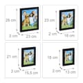 Miniatyrbild 4 av 6: Relaxdays fotramar, set av 12, olika storlekar 15x10, 18x13, 20x15, 25x20 cm, vägg, svart
