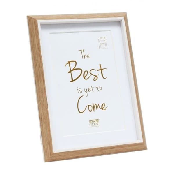 Fotoram Deknudt S46wg (mdf) Med vit Passepartout 20x30 (Passepartout-fönster 15x20) Natur - Vit fas