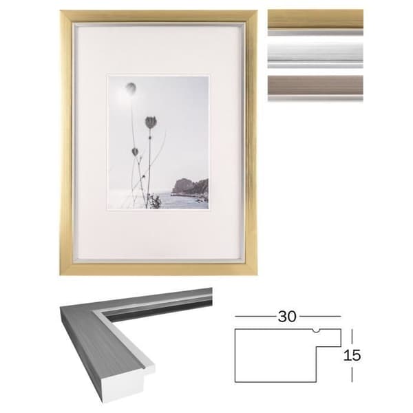 Plastram - Beyond - Design 29,7x42 cm - Rektangulär profil - Champagnefärg - Klart glas