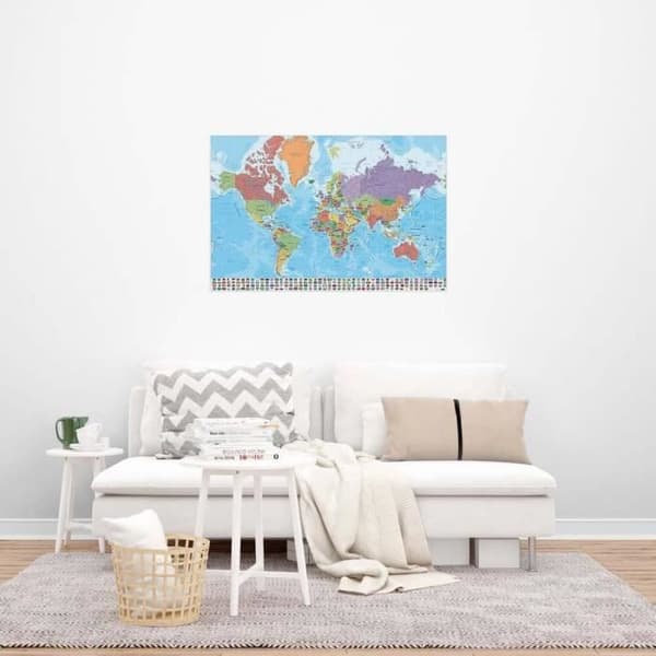 Affisch Mapa Mundo Ita Fisico Politico