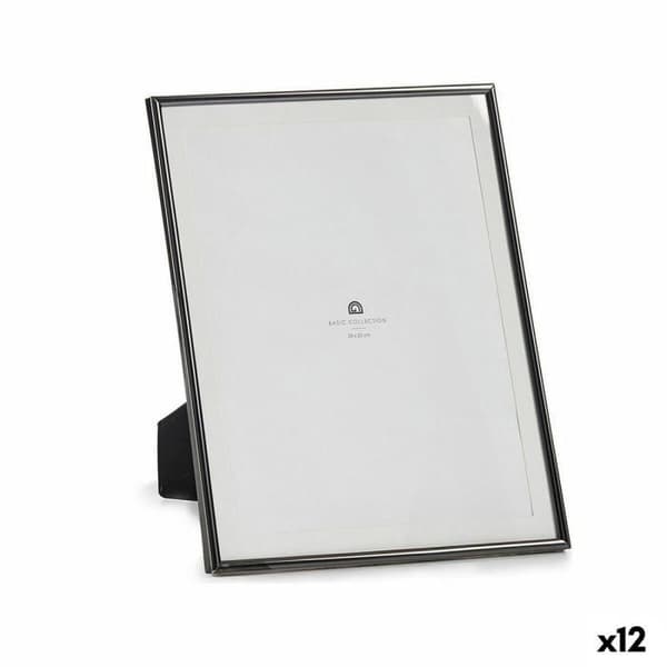 svart fotoram av glas i stål (23 x 28 x 15 cm) (12 enheter)