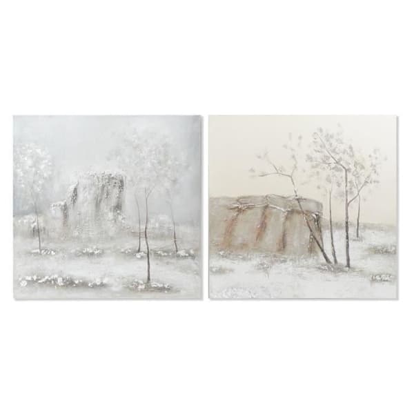 Ram DKD Home Decor Canvas Träd (2 st) (100 x 3,8 x 100 cm)