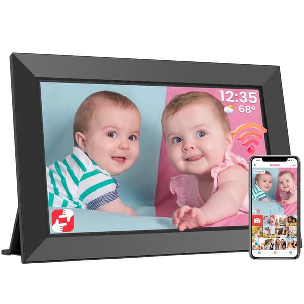 Digital fotoram, 10,1 tum pekskärm, WiFi-anslutning, HD-display,EU-plugg