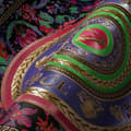 Miniatyrbild 1 av 4: VERSACE Fleurs Floral 387051 Färgglad Rosa Grön Guld Svart Vridningar Cirklar 10,05x0,70m