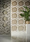 Miniatyrbild 3 av 5: VERSACE TAPET Fleurs Papper tapet Floral 387066 Beige pärl Vit Brun Designer Klättringar Barock 10,05x0,70m Tillverkad i Tyskland...