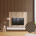 Miniatyrbild 1 av 5: PROVISTON Akustiska väggpaneler 3D Kit 12 x 120 x 2700 mm per panel Ek naturlig Hög kvalitet Robust Hållbar 14 stycken...