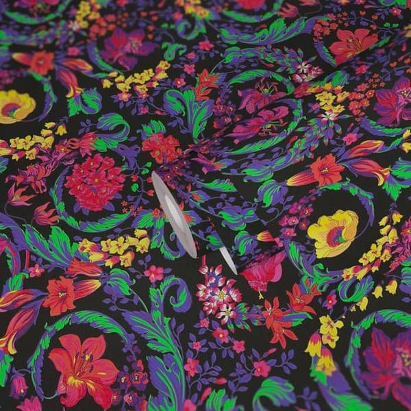 VERSACE TAPET Fleurs Papper tapet i lyx Floral 387061 flerfärgad rosa grön guld svart ornament 10,05x0,70m Tillverkat i Tyskland