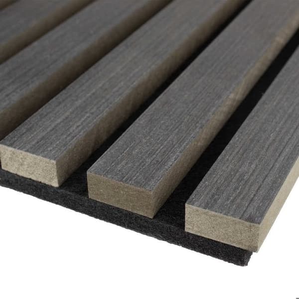 PROVISTON Set med 4 akustiska 3D väggpaneler, 400 x 400 x 21 mm Lameller i mörk ekfärg MDF