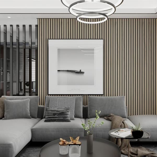PROVISTON Akustisk panel Paket med 4 - 1200 x 600 x 21 mm naturlig ek MDF beklädd