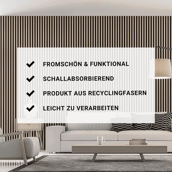 Neuhofer Akustikpaneler MDF Naturlig ek Olika dimensioner 3D Vägghängande ljudisolerande panel 570 x 570 mm
