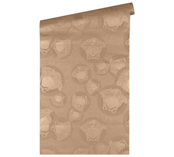 VERSACE TAPET Rosé metallisk Lyxtapet Designer Tapet non-woven Medusa-logotyp Rosé 384612 10,05x0,70m Tillverkad i Tyskland...