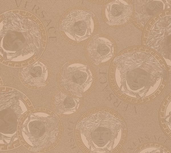 VERSACE TAPET Rosé metallisk Lyxtapet Designer Tapet non-woven Medusa-logotyp Rosé 384612 10,05x0,70m Tillverkad i Tyskland...