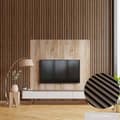 Miniatyrbild 1 av 5: PROVISTON Akustiska väggpaneler 3D Kit 12 x 120 x 2700 mm per panel Mörk ek Hög kvalitet Robust Hållbar 12 stycken...