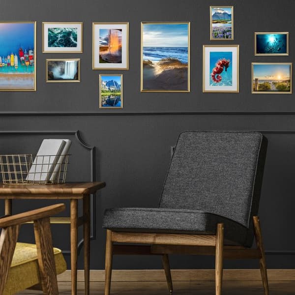Relaxdays fotorahmen, set med 2, 20x30 cm, passepartout 15x20 cm, bildram till att ställa eller hänga upp, silverfärgad