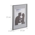 Miniatyrbild 4 av 6: Relaxdays fotorahmen, set med 2, 20x30 cm, passepartout 15x20 cm, bildram till att ställa eller hänga upp, silverfärgad