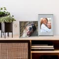Miniatyrbild 2 av 6: Relaxdays fotorahmen, set med 2, 20x30 cm, passepartout 15x20 cm, bildram till att ställa eller hänga upp, silverfärgad