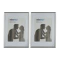 Miniatyrbild 1 av 6: Relaxdays fotorahmen, set med 2, 20x30 cm, passepartout 15x20 cm, bildram till att ställa eller hänga upp, silverfärgad