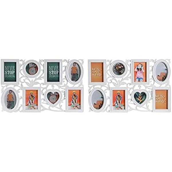 Fotrahållare - DKD Home Decor - Standard - Vit - Glas och polypropen - 58 x 2 x 37,5 cm