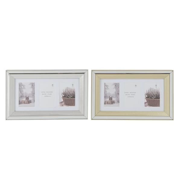 fotoram 47 x 2 x 29 cm traditionellt polystyren guld silver glas (2 enheter)