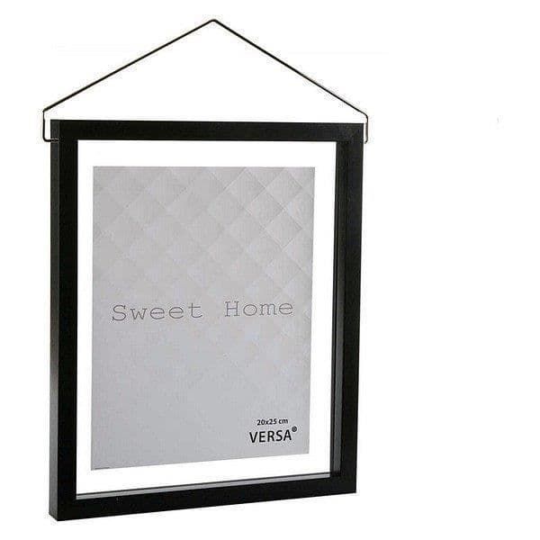 Svart plast diamant fotoram - storlek: 10 x 15 cm