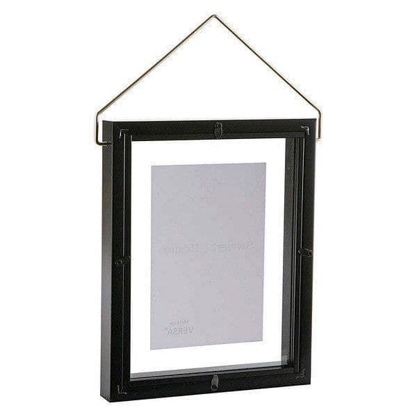Svart plast diamant fotoram - storlek: 10 x 15 cm